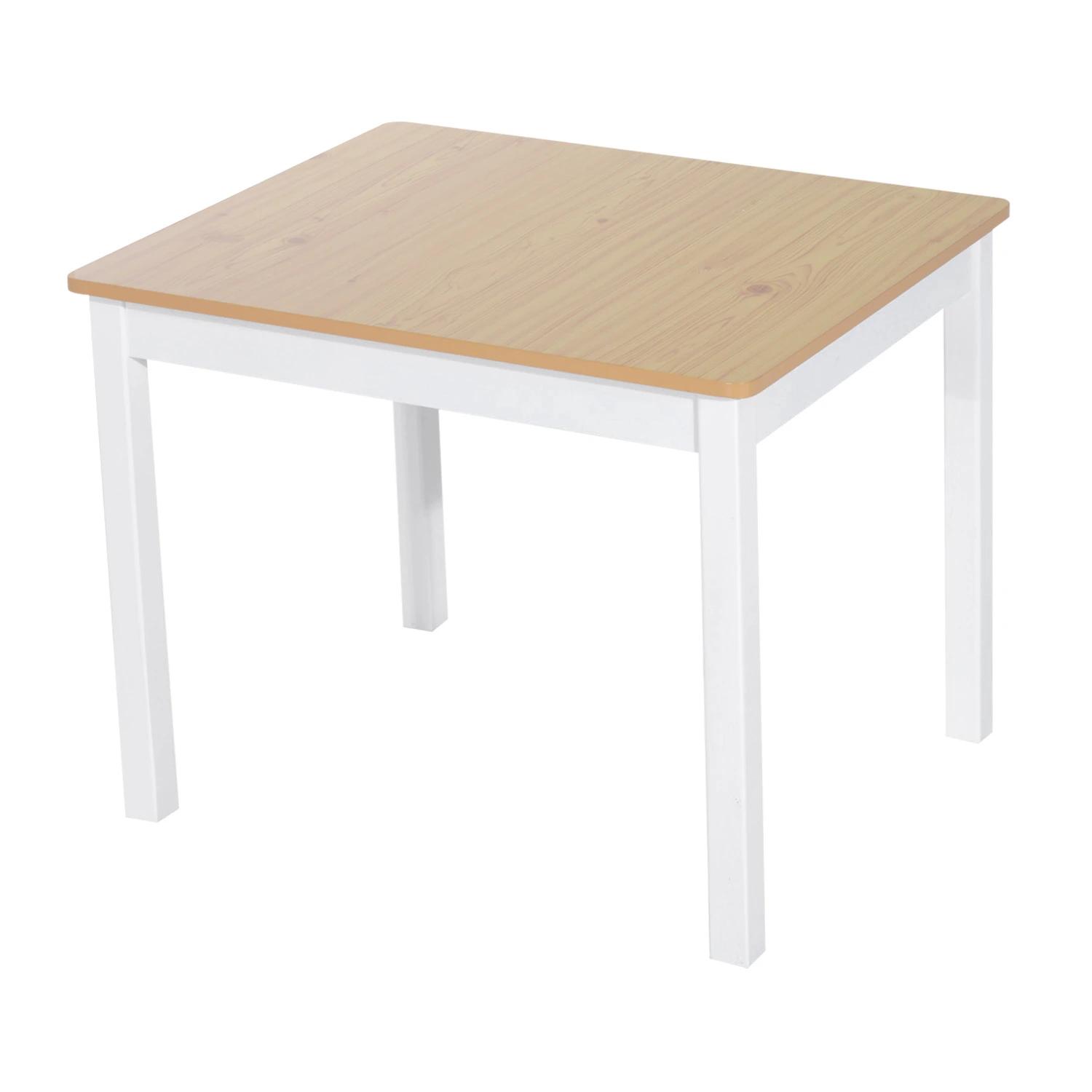Conjunto infantil de mesa 2 cadeiras e banco com armazenamento móveis infantil para sala de jogos dormitório branco e natural