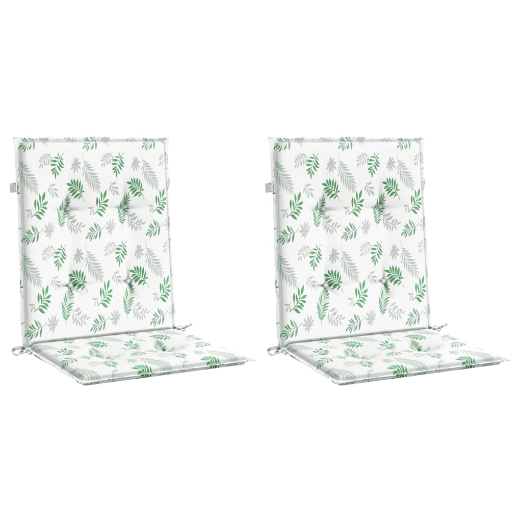 Almofadões cadeira de encosto baixo 2 pcs tecido padrão folhas