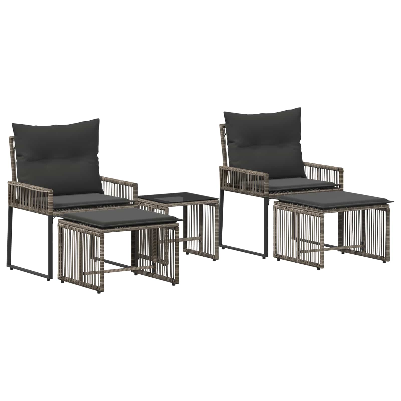 Conjunto de móveis para exterior 11 unid. cinza e cinza escuro