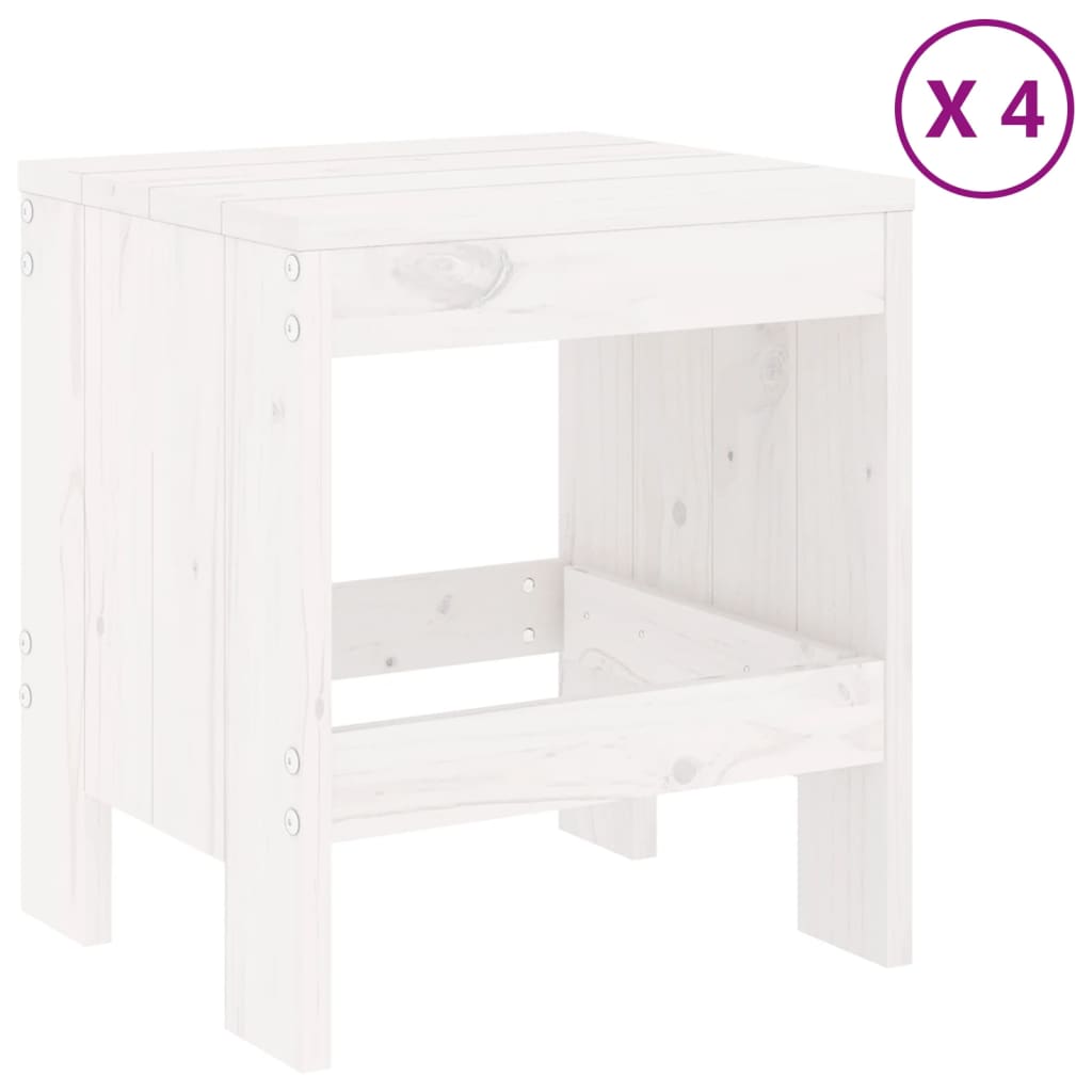 5 Pcs conj. de jantar p/ jardim madeira de pinho maciça branco