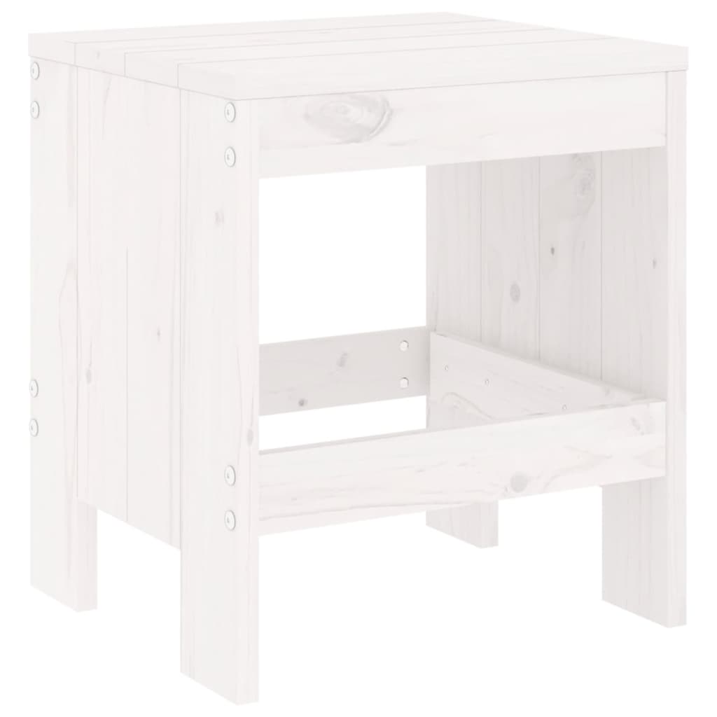 5 Pcs conj. de jantar p/ jardim madeira de pinho maciça branco