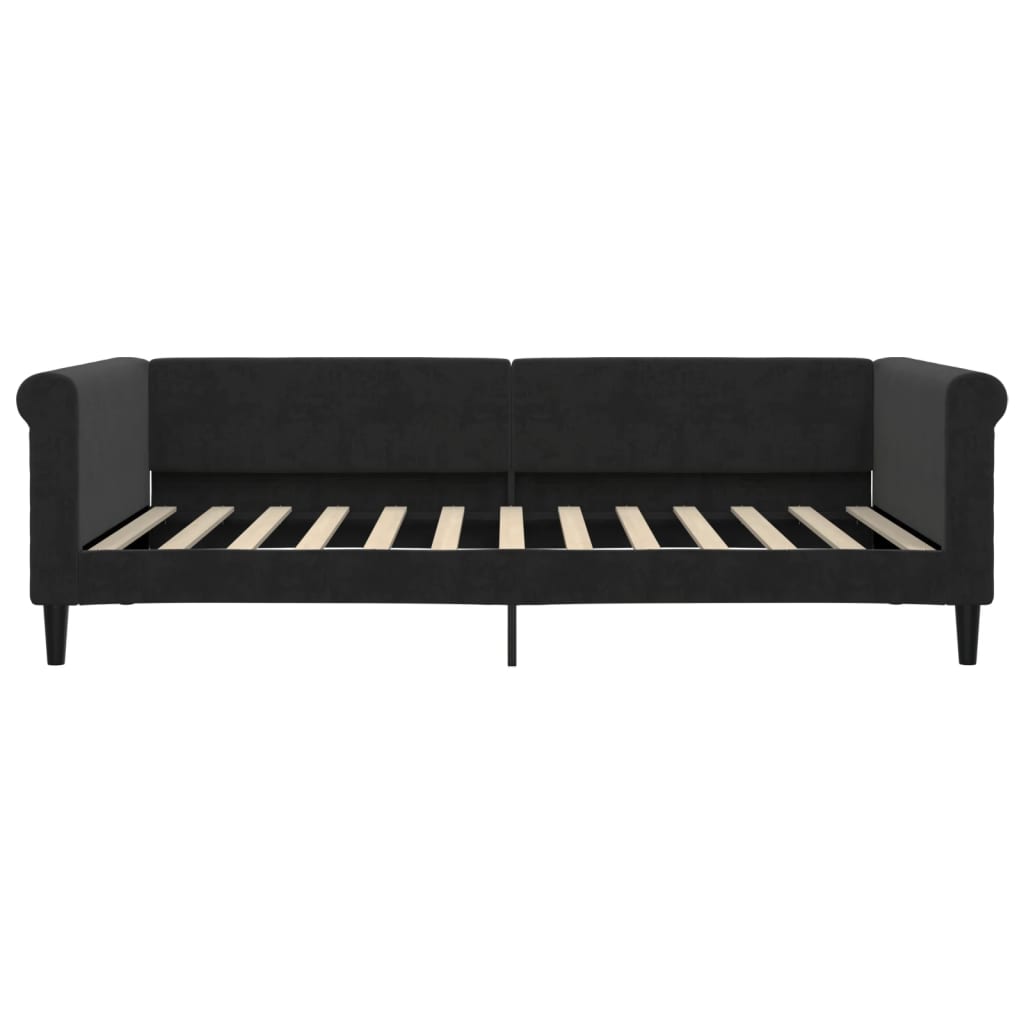 Sofá-cama com colchão 100x200 cm veludo preto