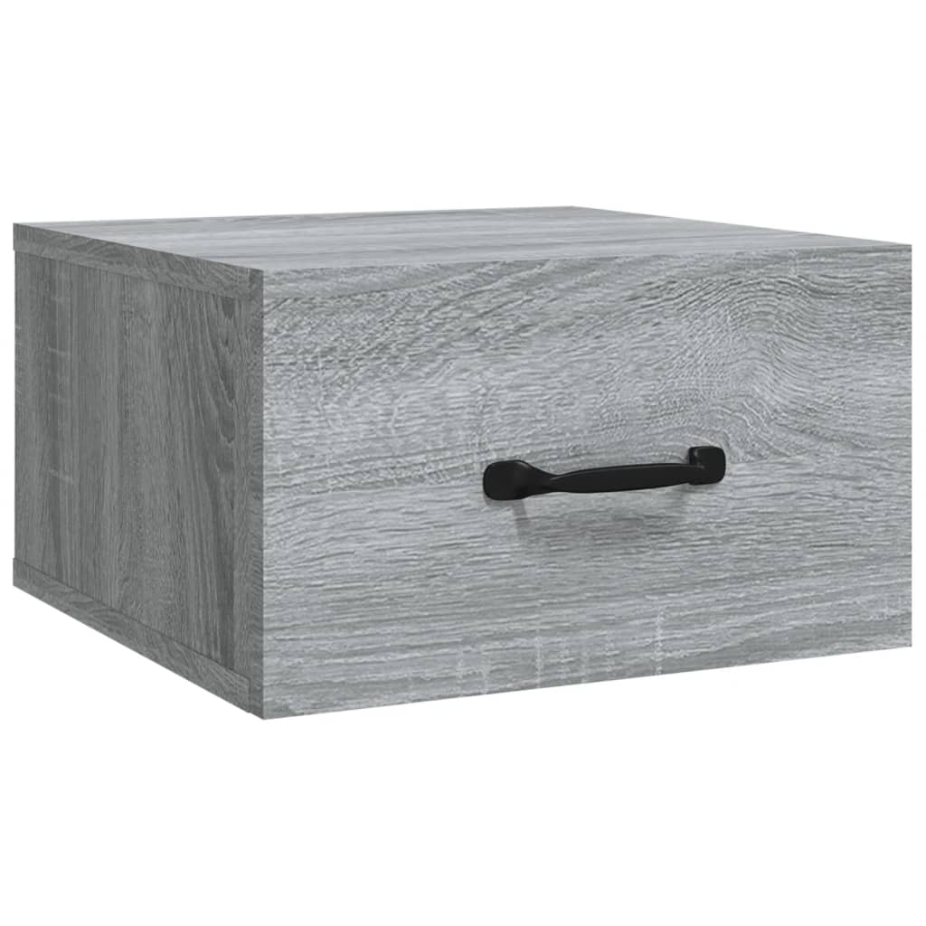 Mesa de cabeceira montagem na parede 35x35x20cm cinzento sonoma