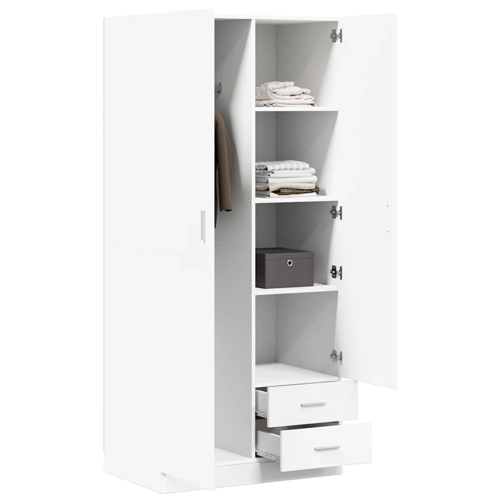 Roupeiro 80x52x180 cm derivados de madeira branco
