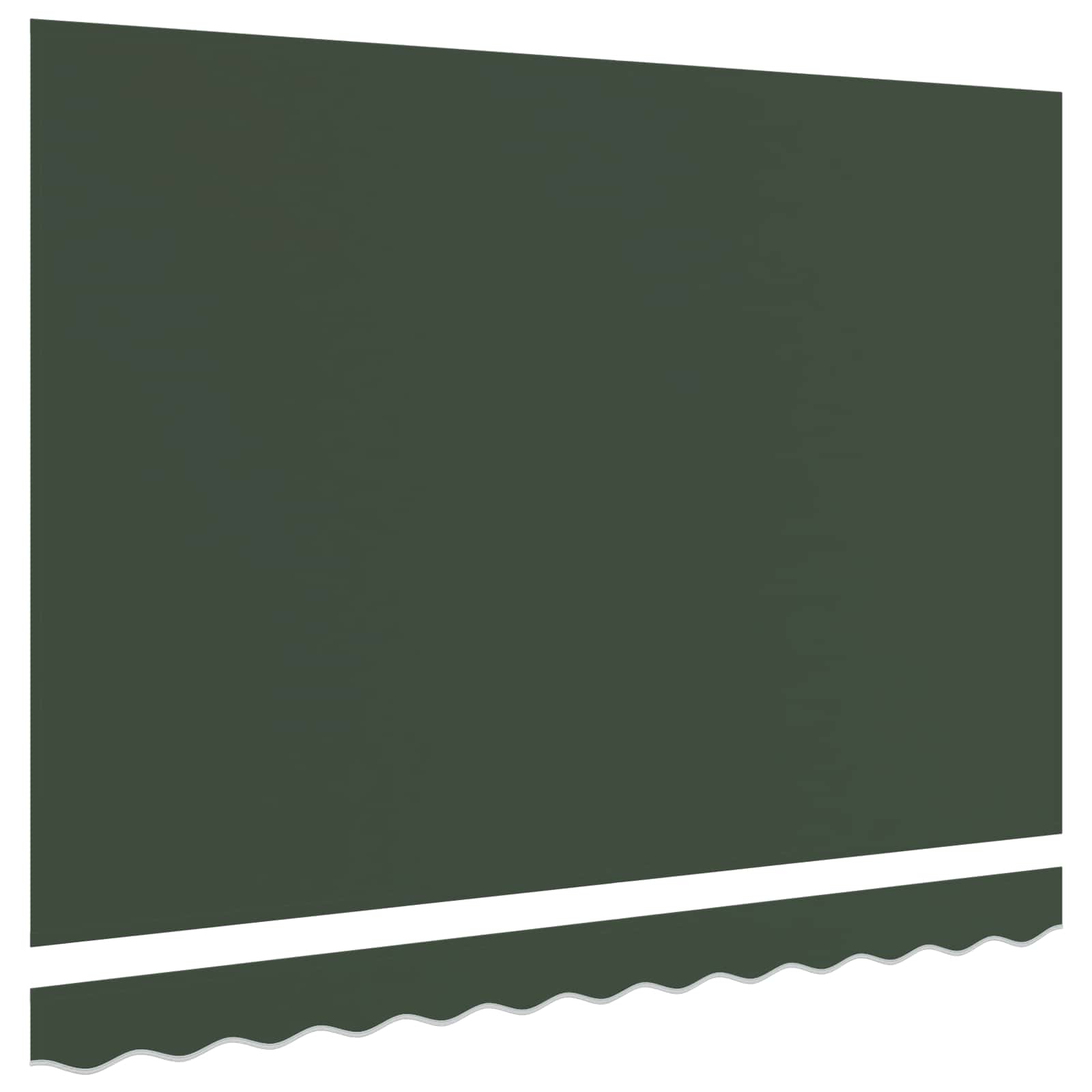 Tecido de substituição para toldo verde-escuro 381 x 195 cm