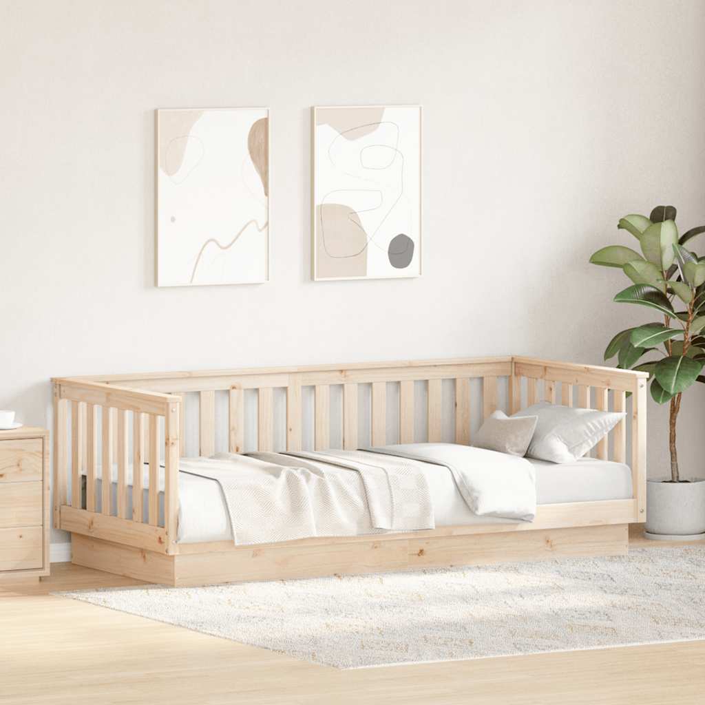 Cama de dia sem colchão 90x200 cm madeira maciça de pinho
