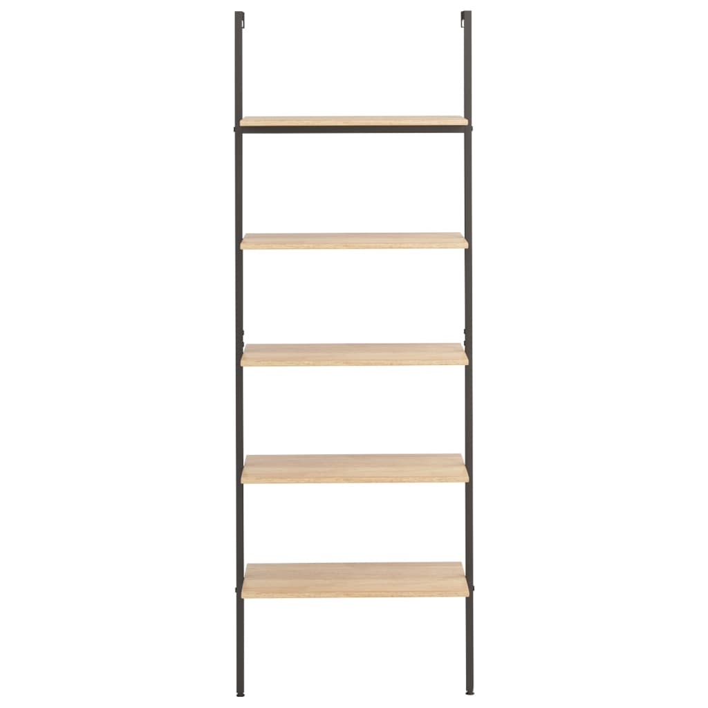 Unidade 5 prateleiras 64x35x185 cm castanho-claro e preto