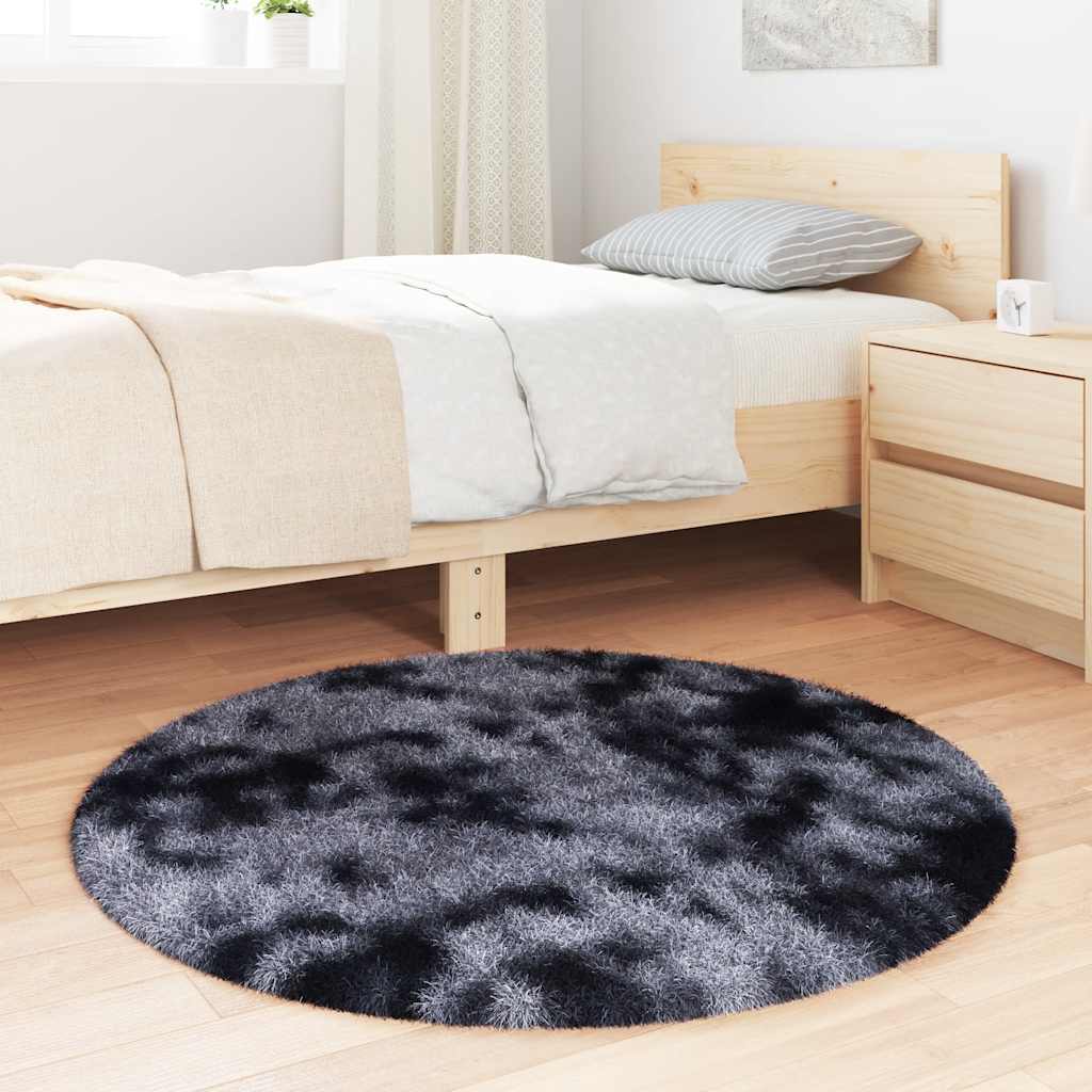 Tapete shaggy de pelo alto navarra 100x100 cm cinzento-escuro