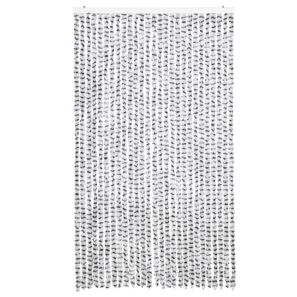 Cortina anti-insetos 118x220cm chenille cinzento claro e escuro