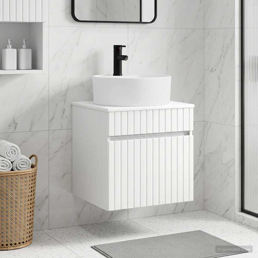 Vanidade de pia de parede branco 49 x 44,5 x 65 cm