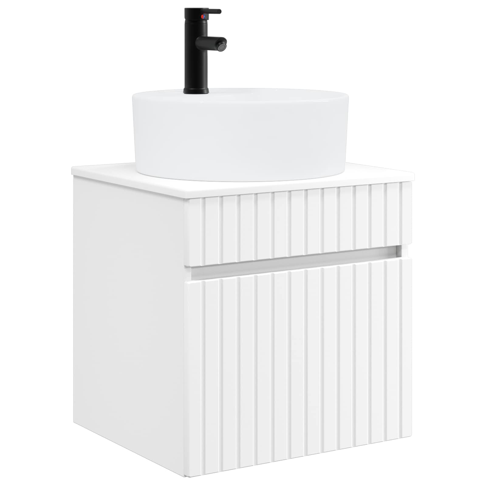 Vanidade de pia de parede branco 49 x 44,5 x 65 cm