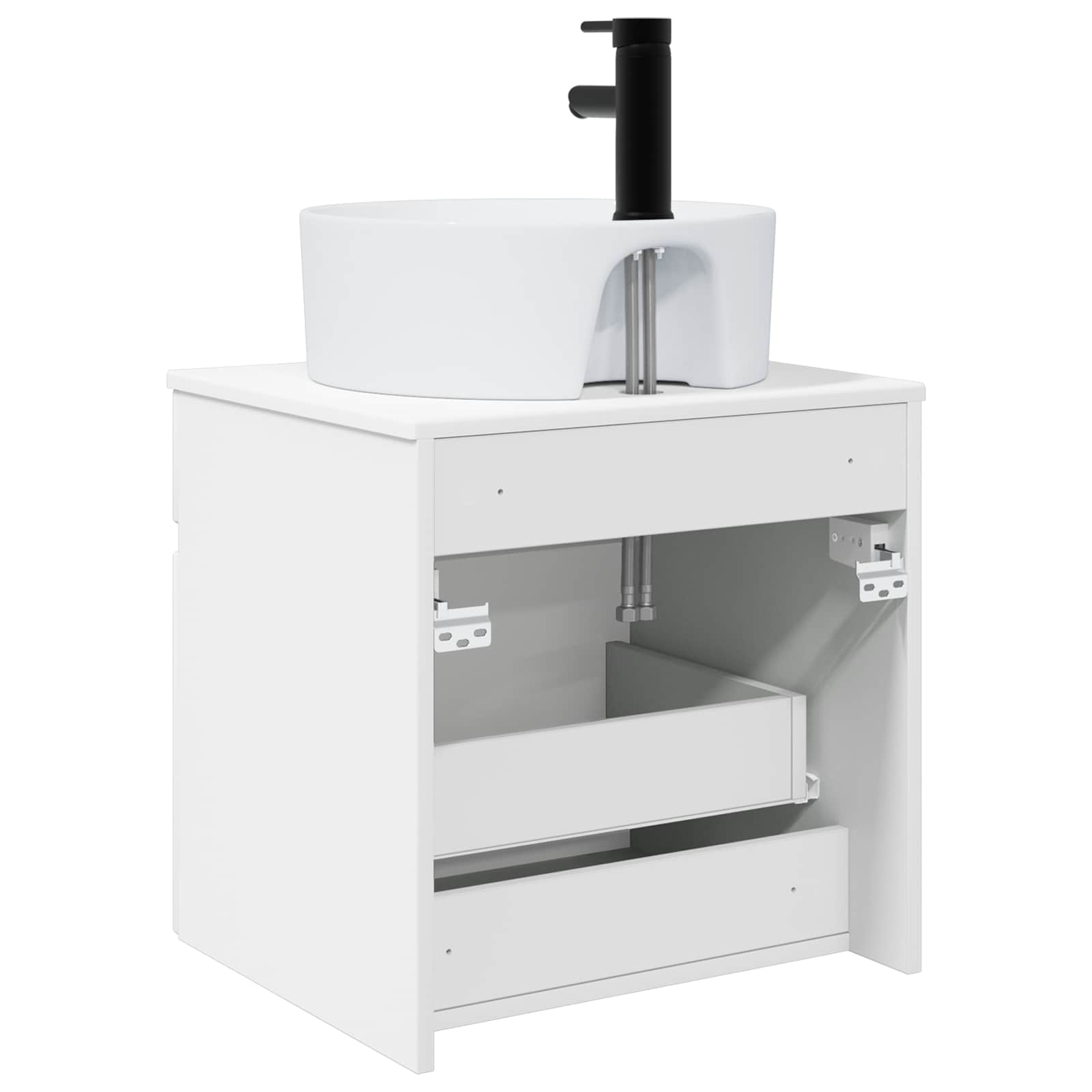 Vanidade de pia de parede branco 49 x 44,5 x 65 cm