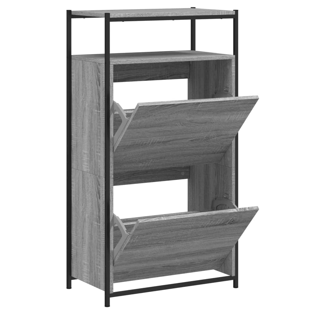 Sapateira 60x34x112 cm derivados de madeira cinzento sonoma