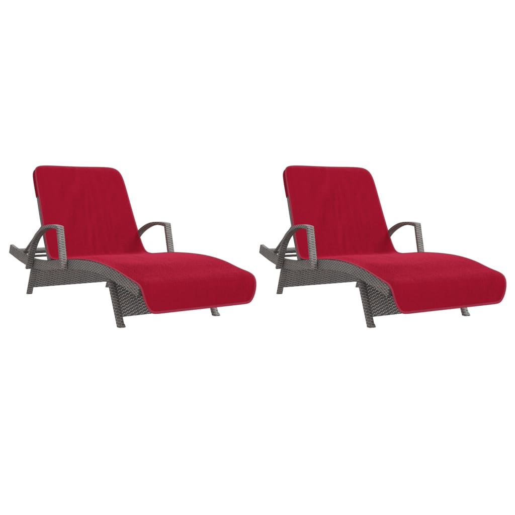 Toalhas de praia 2 pcs 75x200 cm tecido 400 gsm bordô