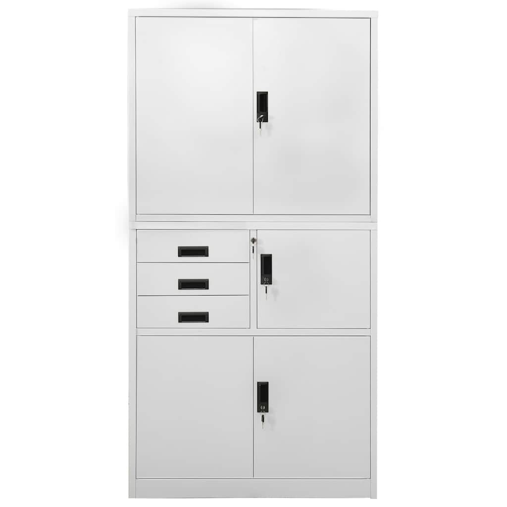Armário de escritório 90x40x180 cm aço cinzento-claro