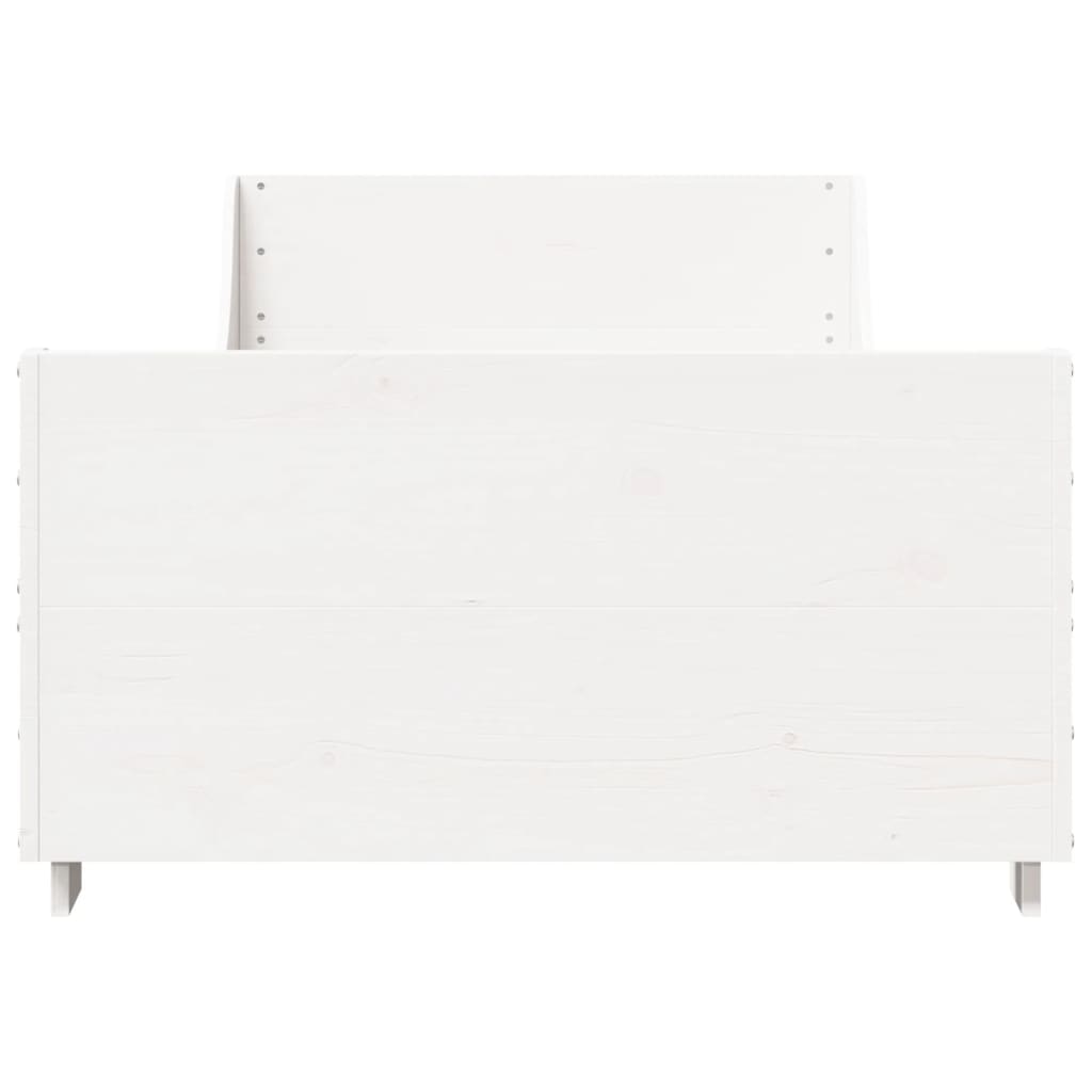 Cama sem colchão 100x200 cm madeira de pinho maciça branco