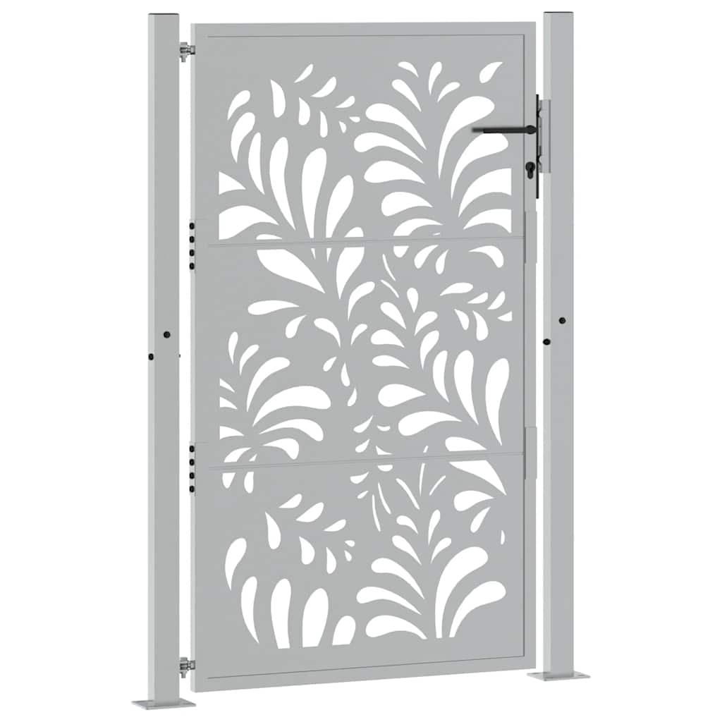 Portão de jardim 100x150 cm em aço resistente às intempéries com design ondulado