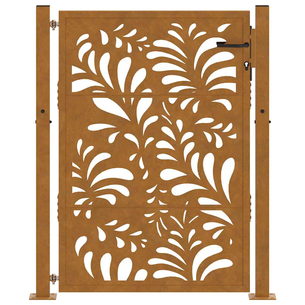 Portão de jardim 100x150 cm em aço resistente às intempéries com design ondulado