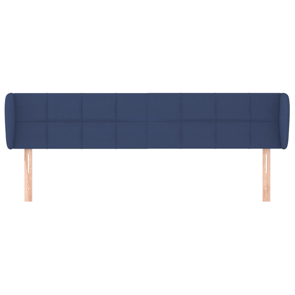 Cabeceira de cama c/ abas tecido 163x23x78/88 cm azul