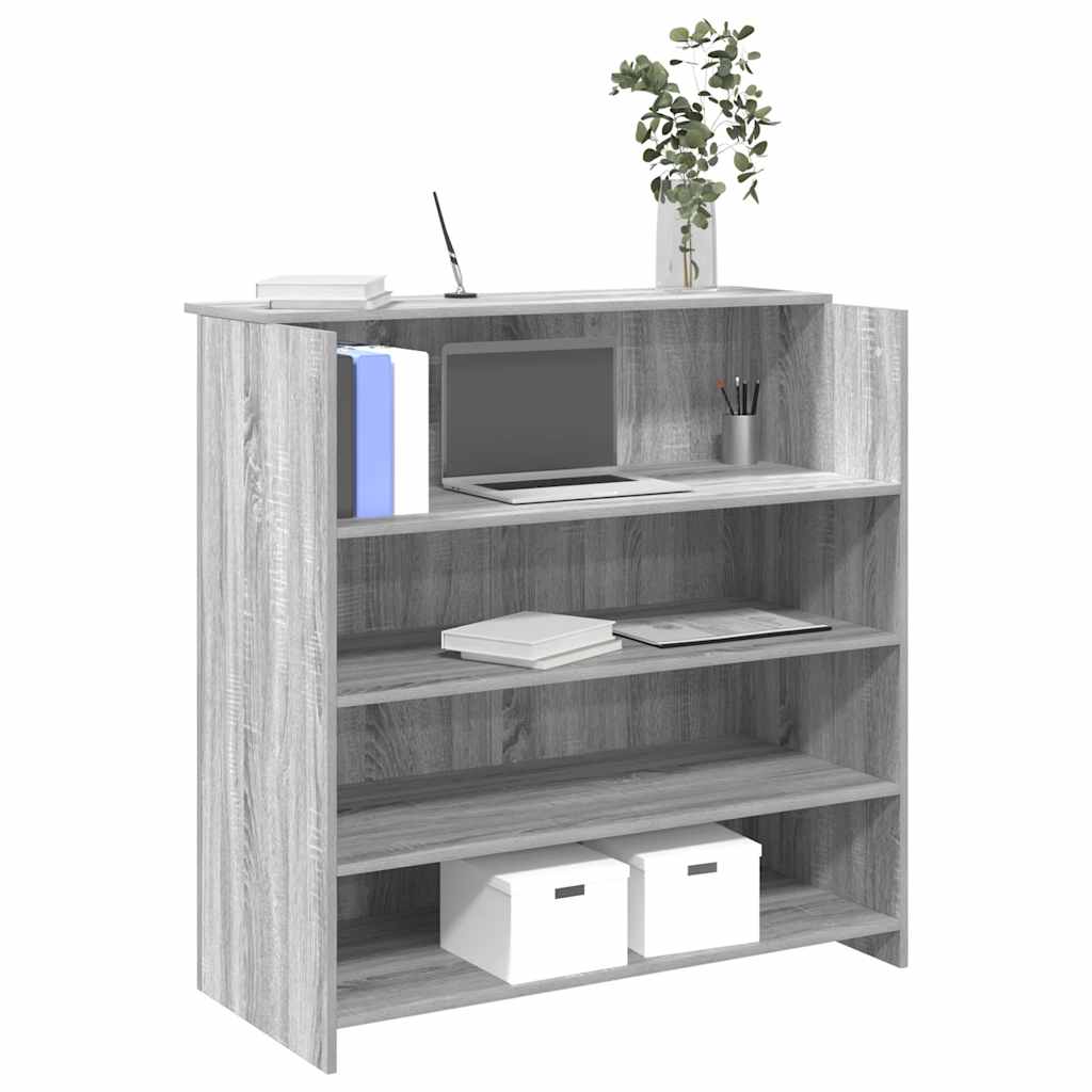Balcão recepção 100x50x103,5 cm deriv. madeira cinzento sonoma