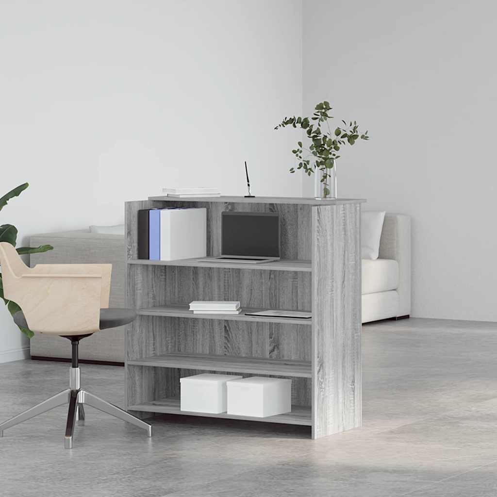 Balcão recepção 100x50x103,5 cm deriv. madeira cinzento sonoma