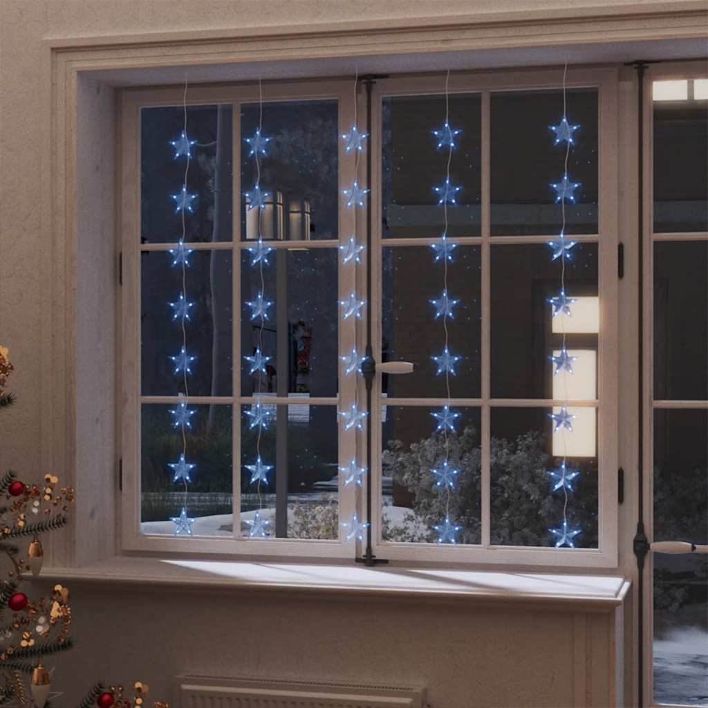 Cortina iluminação c/ estrelas 200 leds 8 funções azul