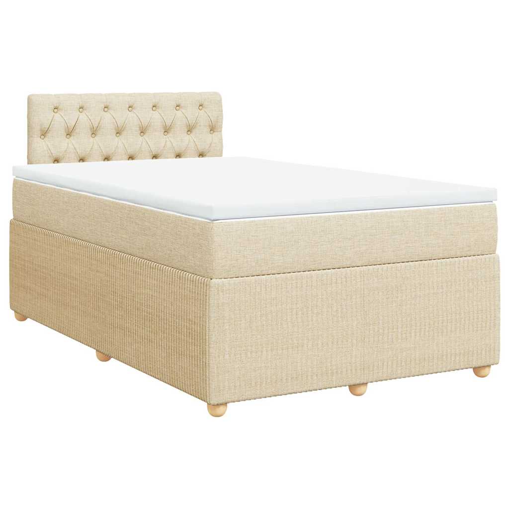 Cama com molas/colchão 120x200 cm tecido cor creme
