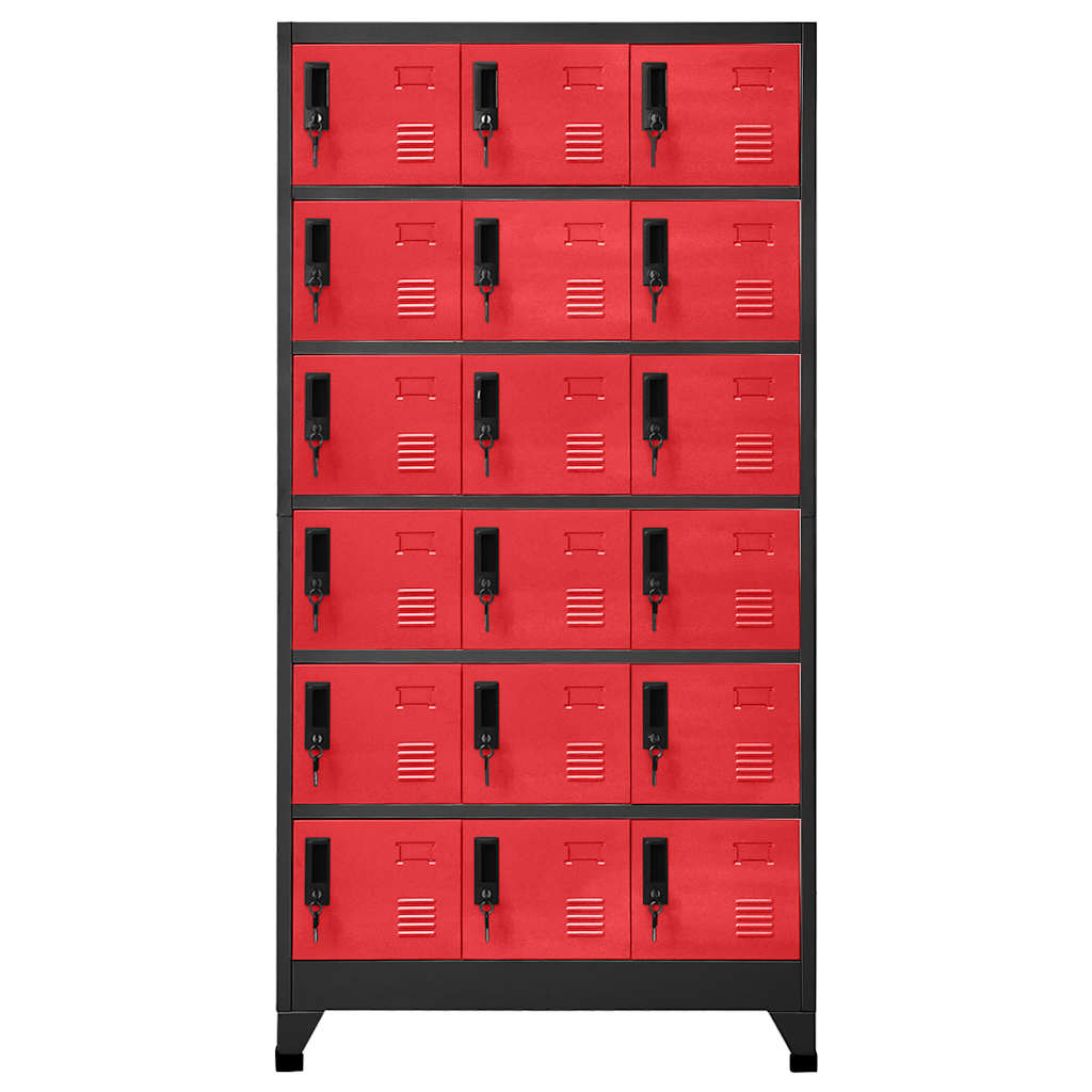 Cacifo 90x40x180 cm aço antracite e vermelho