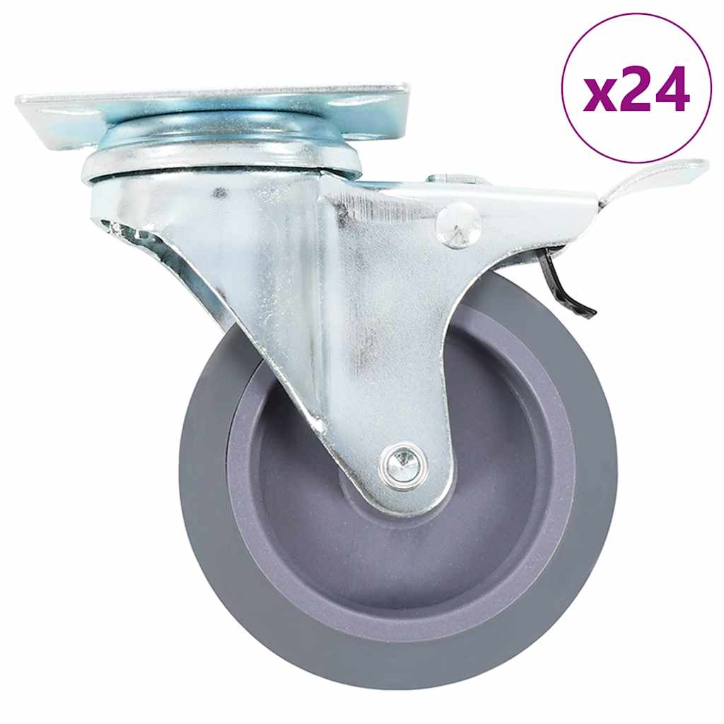 24 Pcs rodas giratórias 75 mm