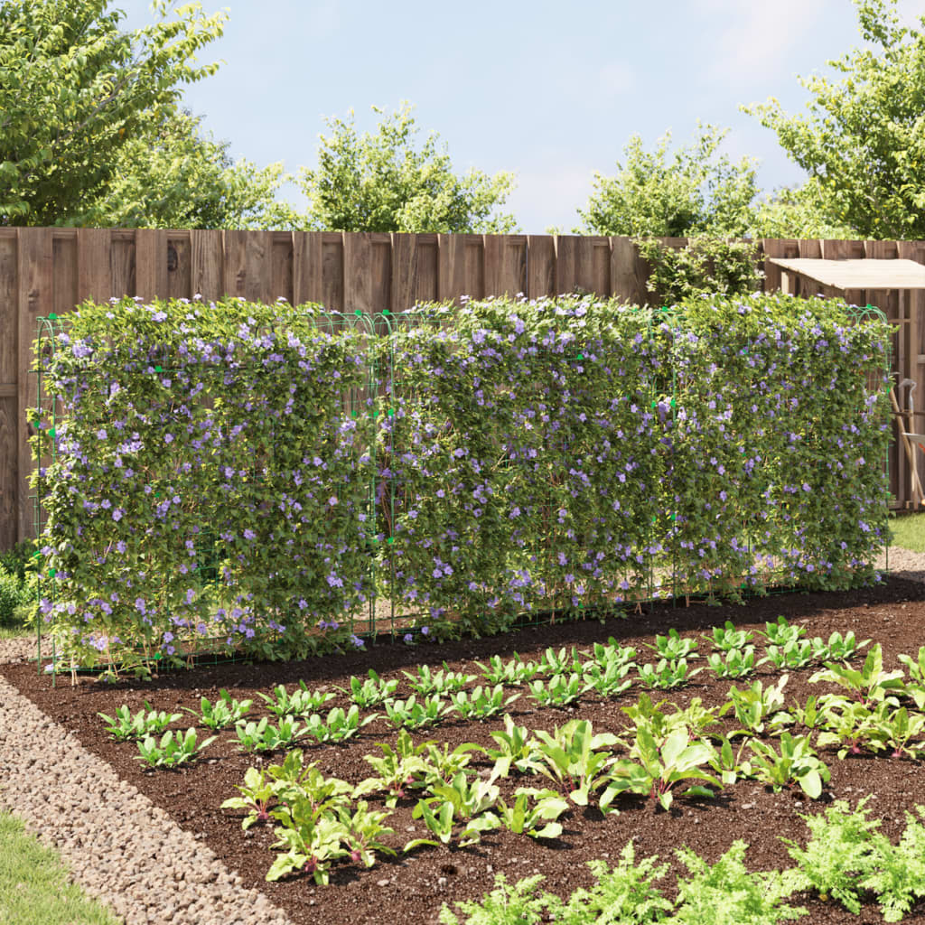 Treliças jardim p/ plantas trepadeiras 3 pcs estrutura em u aço