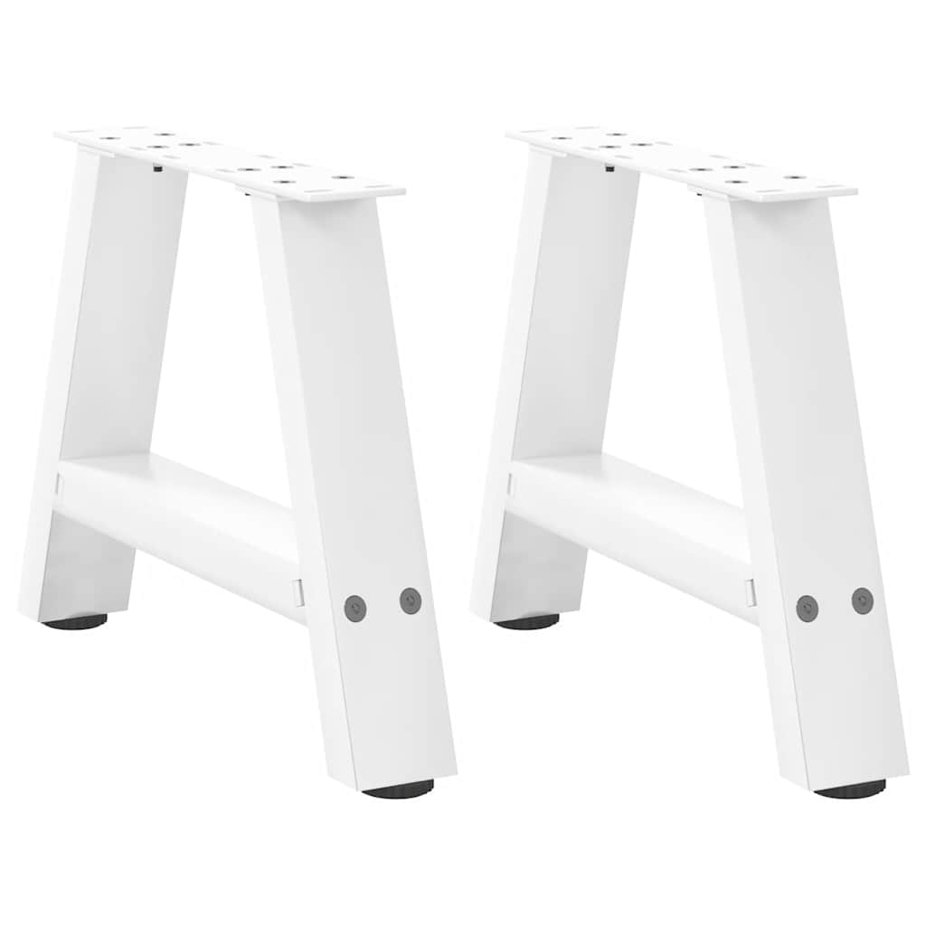 Pés para mesa de centro em formato a, 2 peças, branco, 30x(30-31) cm, aço