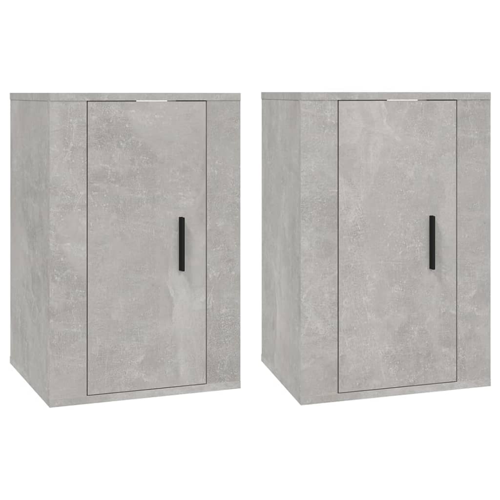 Móveis de TV de parede 2 pcs 40x34,5x60 cm cinzento-cimento