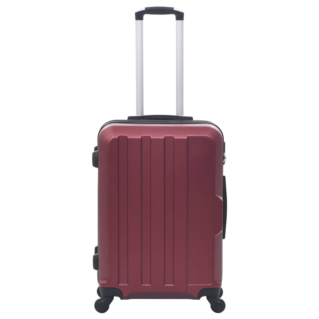Conjunto de tróleis estojo rígido 3 pcs ABS vermelho tinto