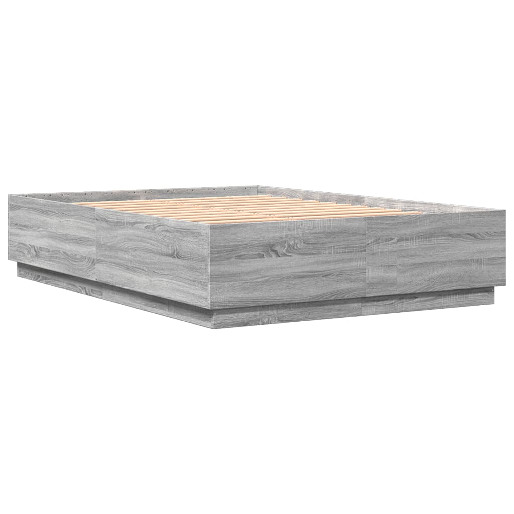 Estrutura de cama 120x200 cm derivados de madeira cinza sonoma