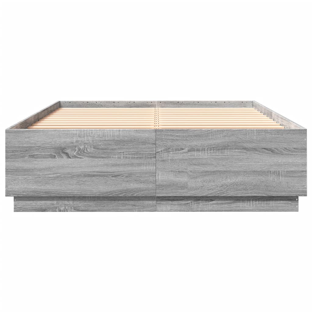 Estrutura de cama 120x200 cm derivados de madeira cinza sonoma