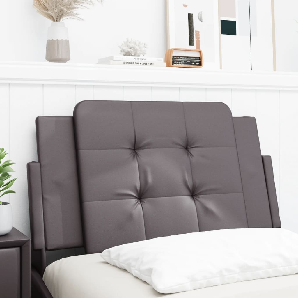 Almofadão de cabeceira zadar 90 cm couro artificial cinzento