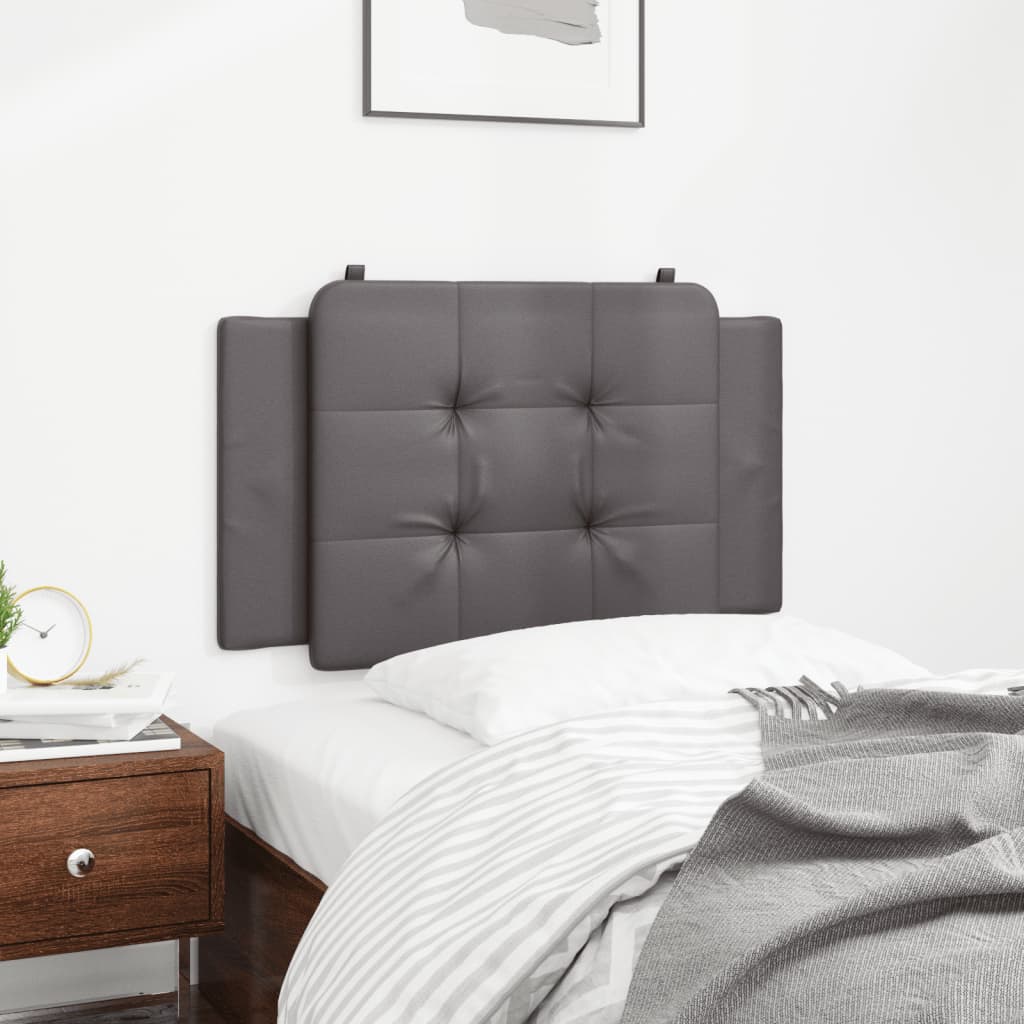 Almofadão de cabeceira zadar 90 cm couro artificial cinzento