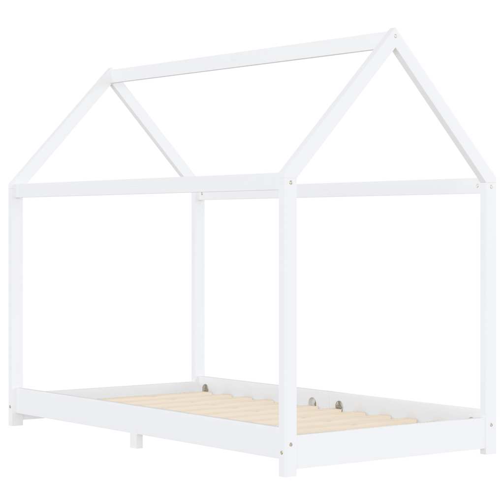 Estrutura de cama para crianças 90x200 cm pinho maciço branco