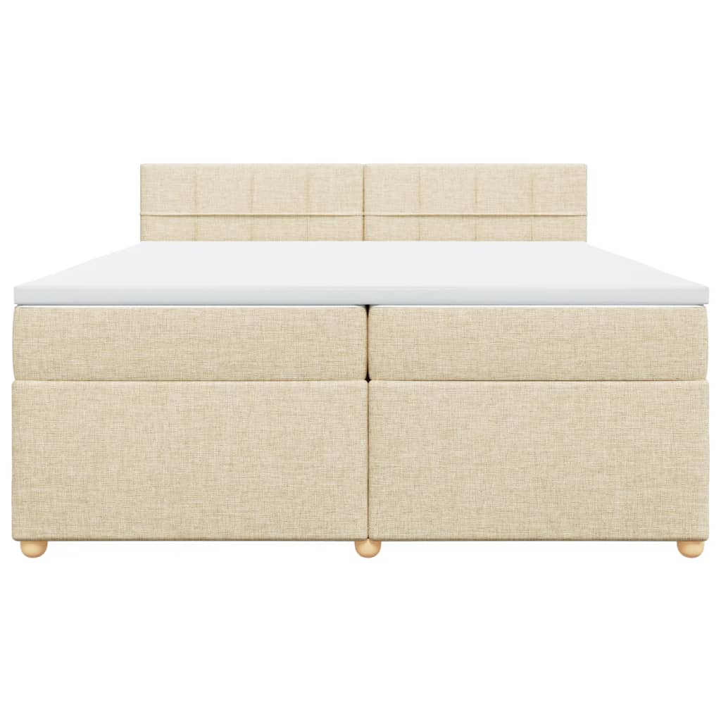 Cama com molas/colchão 200x200 cm tecido cor creme