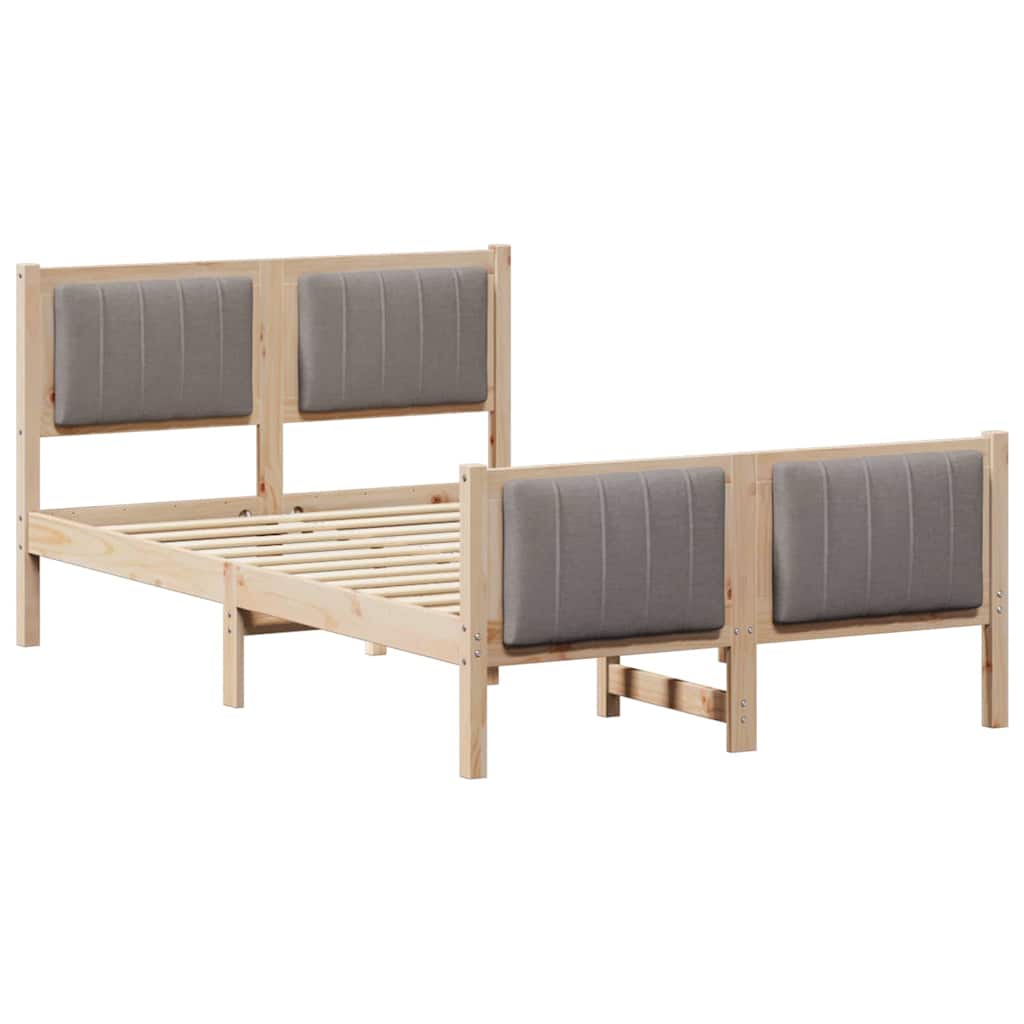 Estrutura da cama com cabeceira marrom e taupe 120 x 200 cm