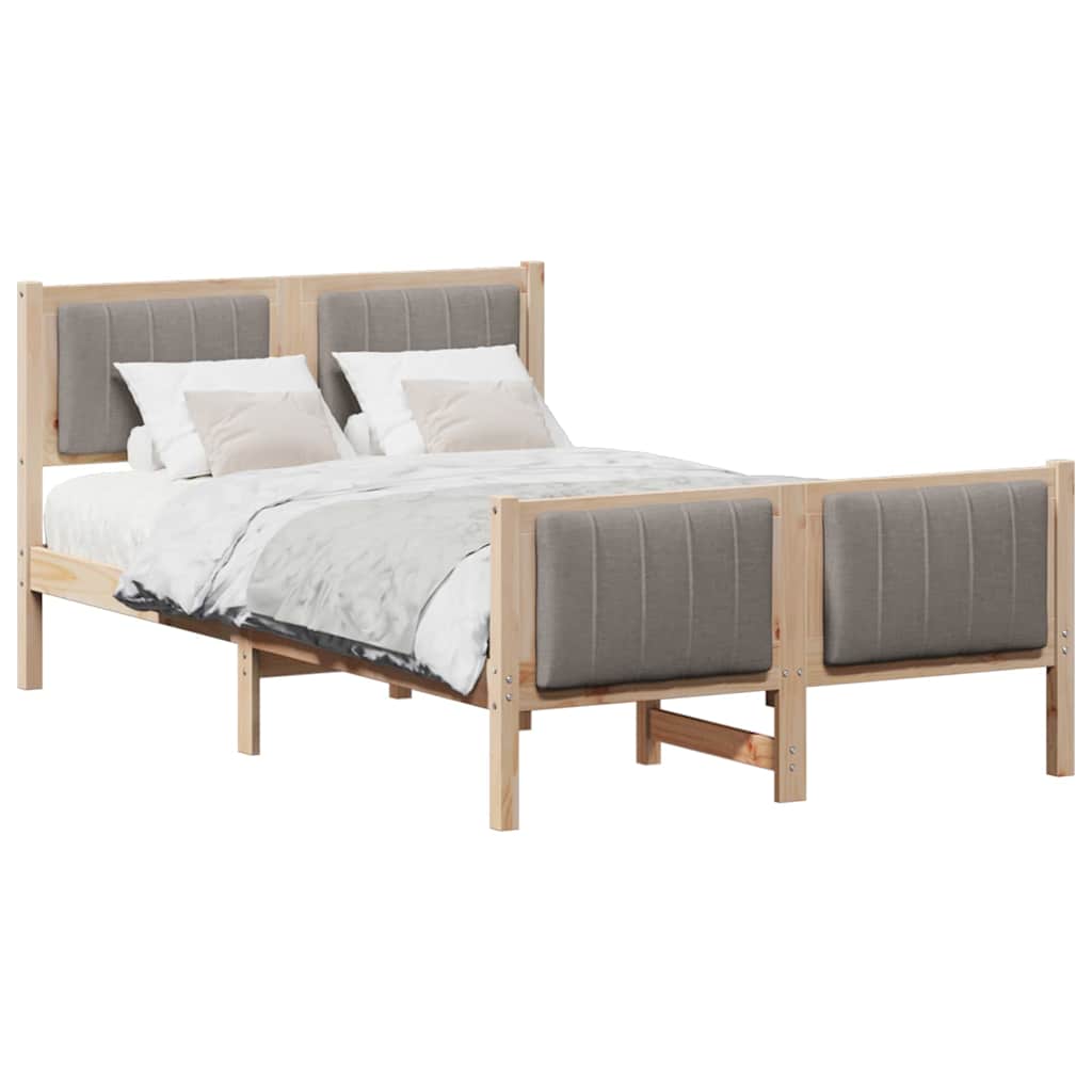 Estrutura da cama com cabeceira marrom e taupe 120 x 200 cm