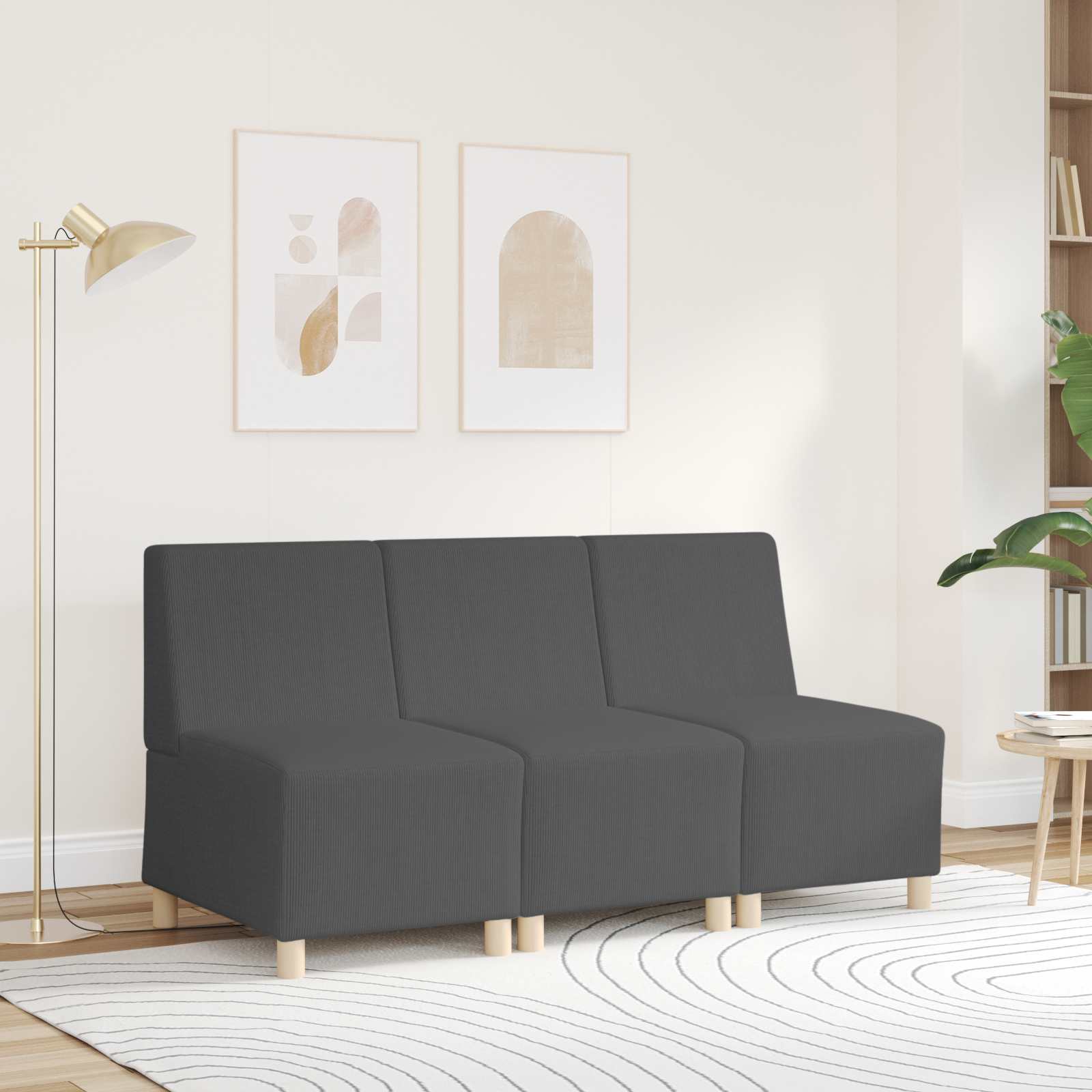 | Unidade de sofá modular sem braços | cinza escuro 55 x 74 x 82 cm