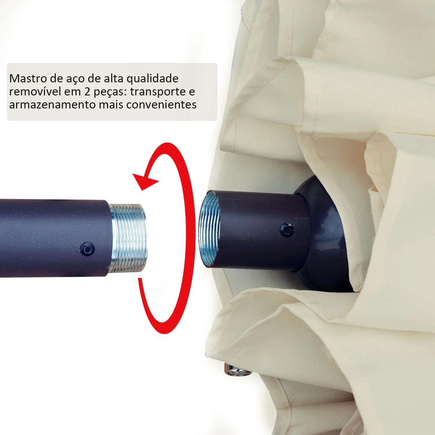 Chapéu de sol duplo para jardim 4,6x2,7x2,4m chapéu de sol anti UV com manivela para exterior bege
