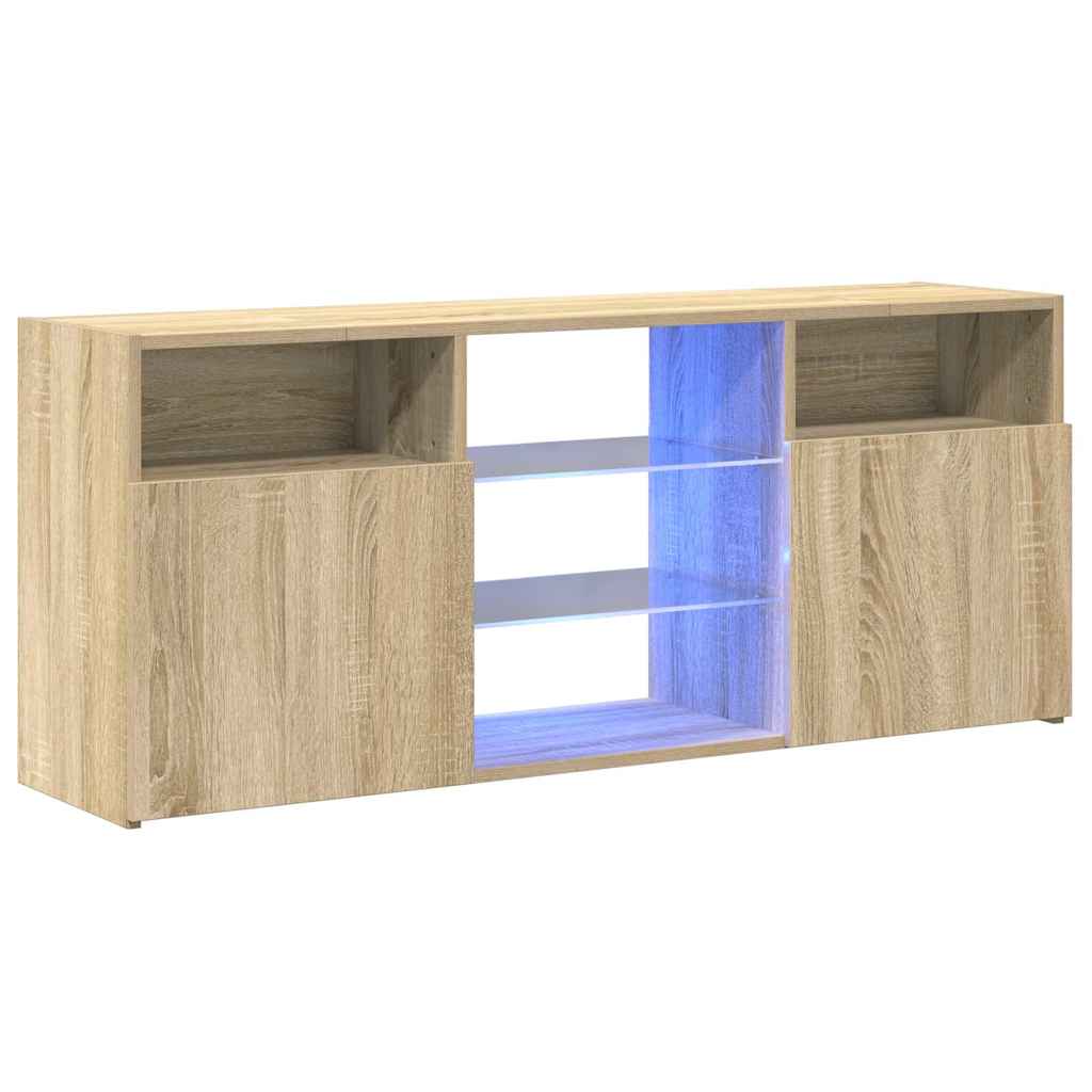 Móvel de TV com luzes LED 120x30x50 cm carvalho sonoma