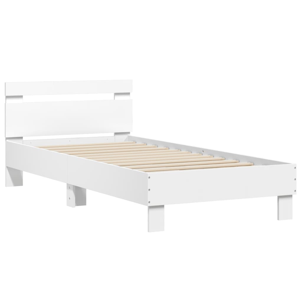 Estrutura cama c/ cabeceira 90x200 cm derivados madeira branco