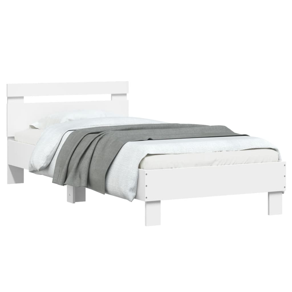 Estrutura cama c/ cabeceira 90x200 cm derivados madeira branco