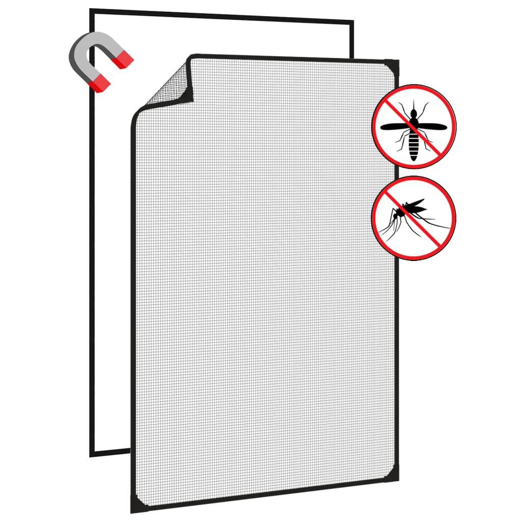 Tela anti-insetos magnética para janelas 80x120 cm antracite