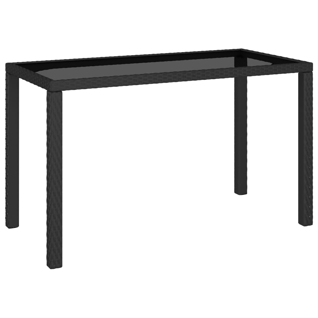 6 Pcs conjunto jantar exterior com almofadões vime PE preto