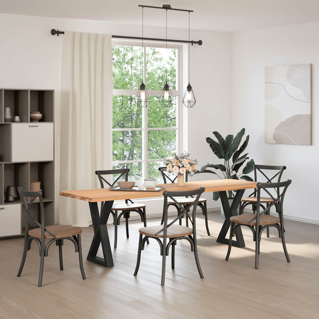 Pés para mesa de jantar 2 peças, preto, 50x(72-73,3) cm, aço