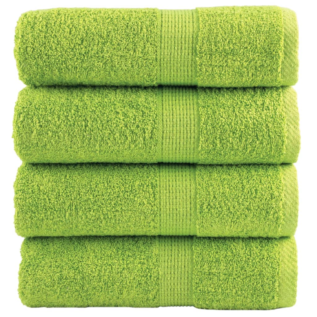 Toalhas de rosto premium solund 4 unidades verde-maçã 30x30 cm 600 g/m²